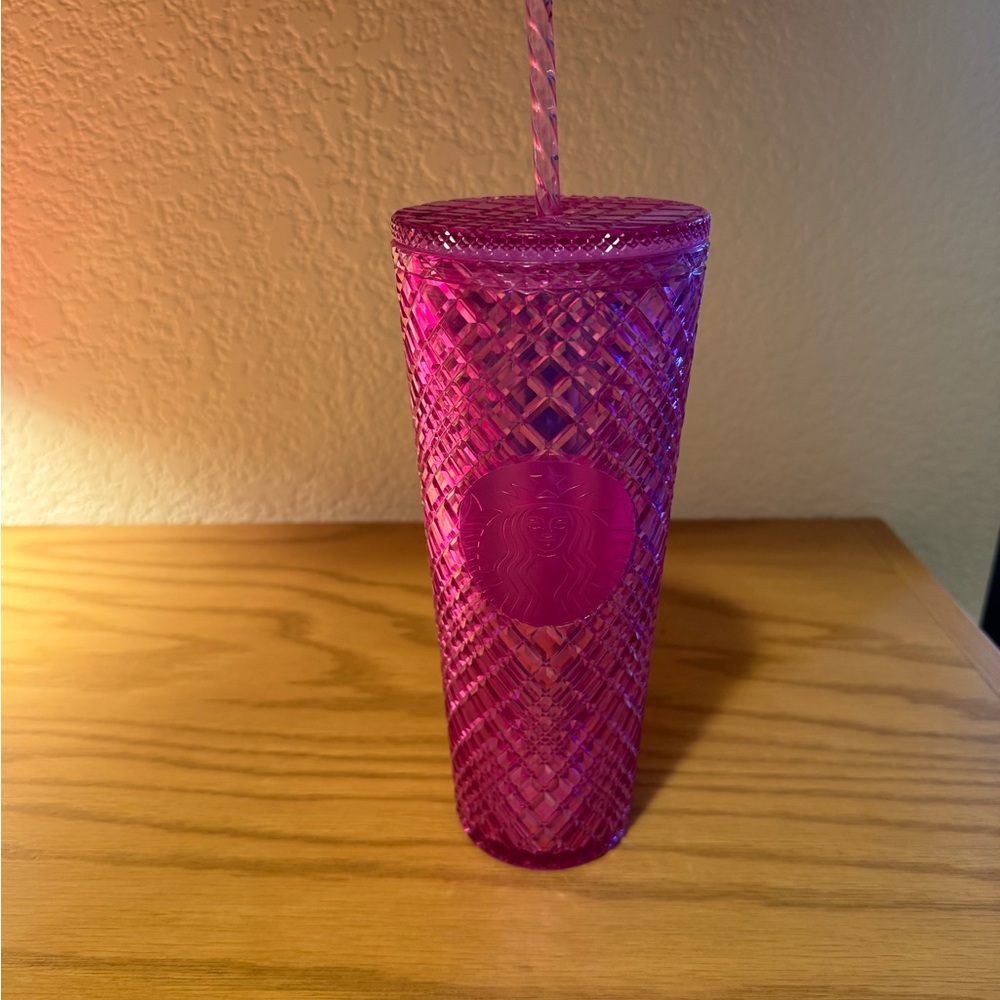 Starbucks Fuchsia Textured Tumbler with Straw